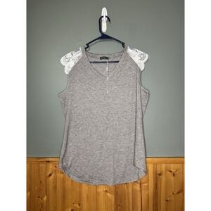 Ofeefan Womens Summer Top V Neck T Shirts Sleeveless Top Sz Large‎ Lace